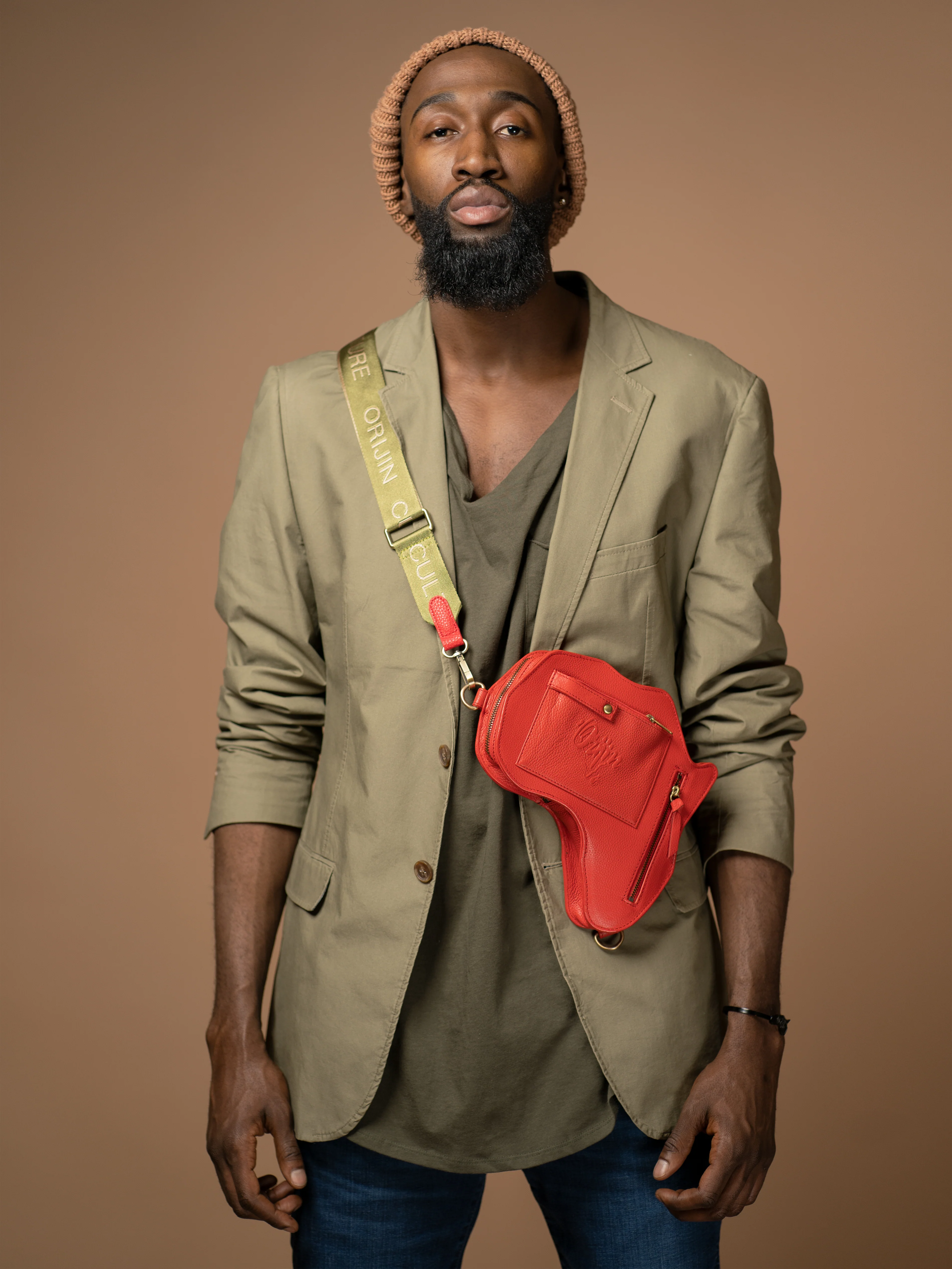 Africa Belt Bag - Red Leather - Image 5