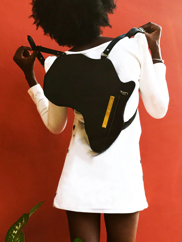 Africa Bag / Backpack - Black Leather (Medium) - Image 3