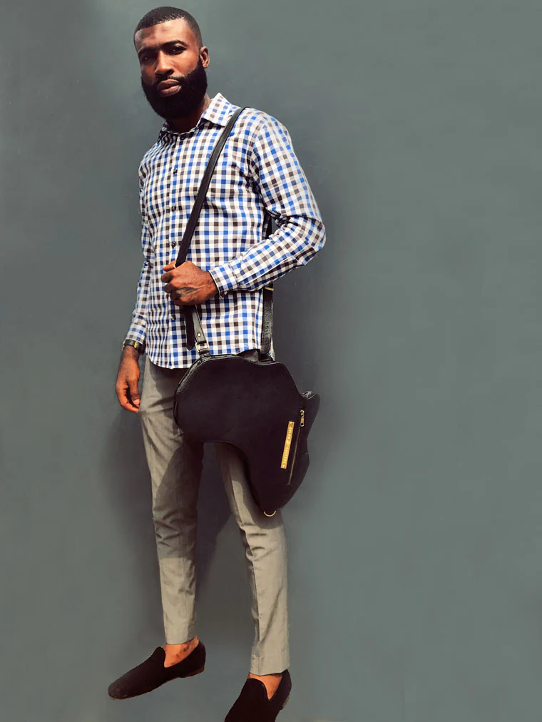 Africa Bag / Backpack - Black Leather (Large) - Image 5