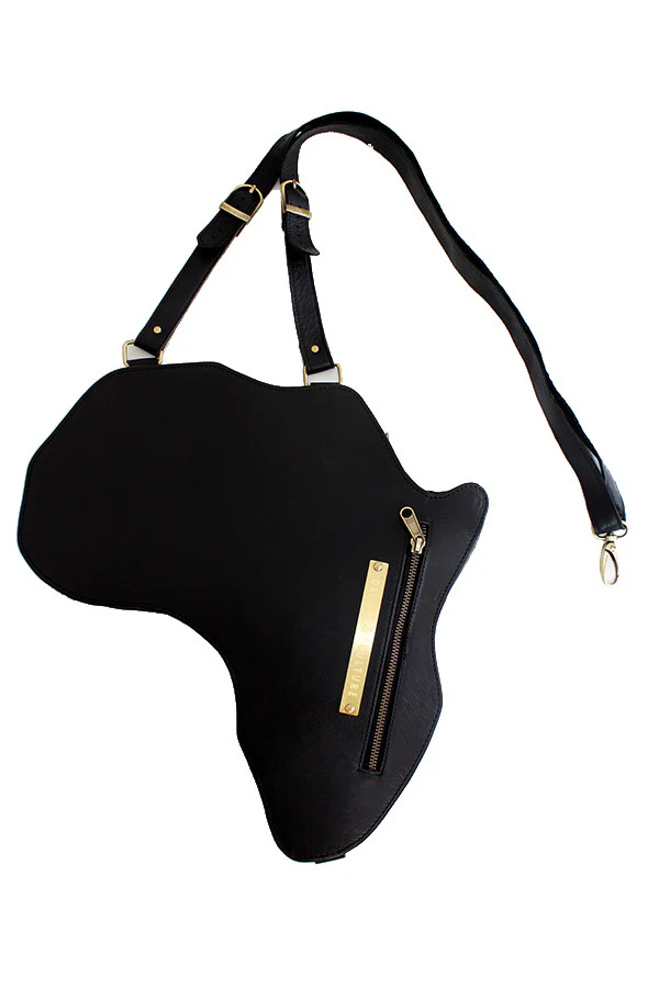 Africa Bag / Backpack - Black Leather (Large) - Image 4