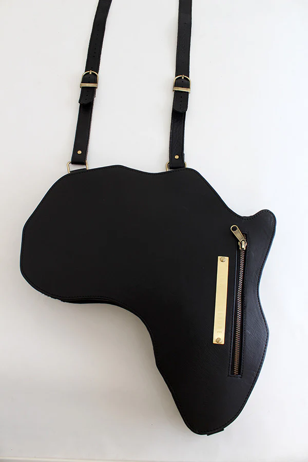 Africa Bag / Backpack - Black Leather (Large) - Image 5