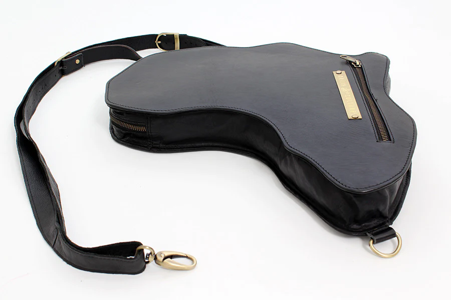 Africa Bag / Backpack - Black Leather (Large) - Image 6