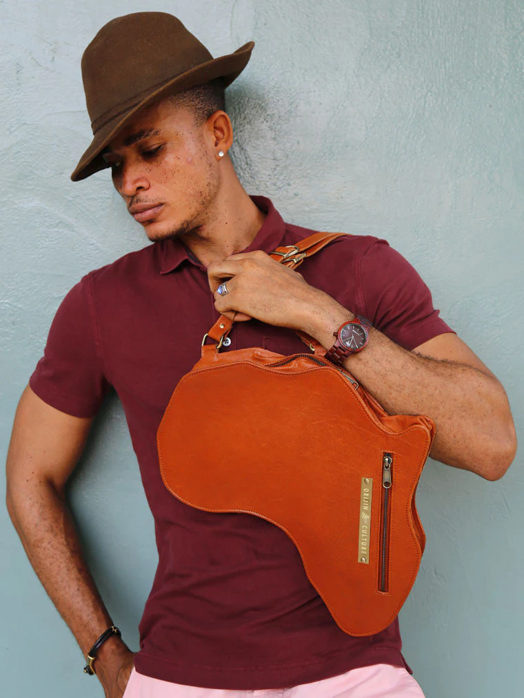 Africa Bag / Backpack- Brown Leather (Large) - Image 3