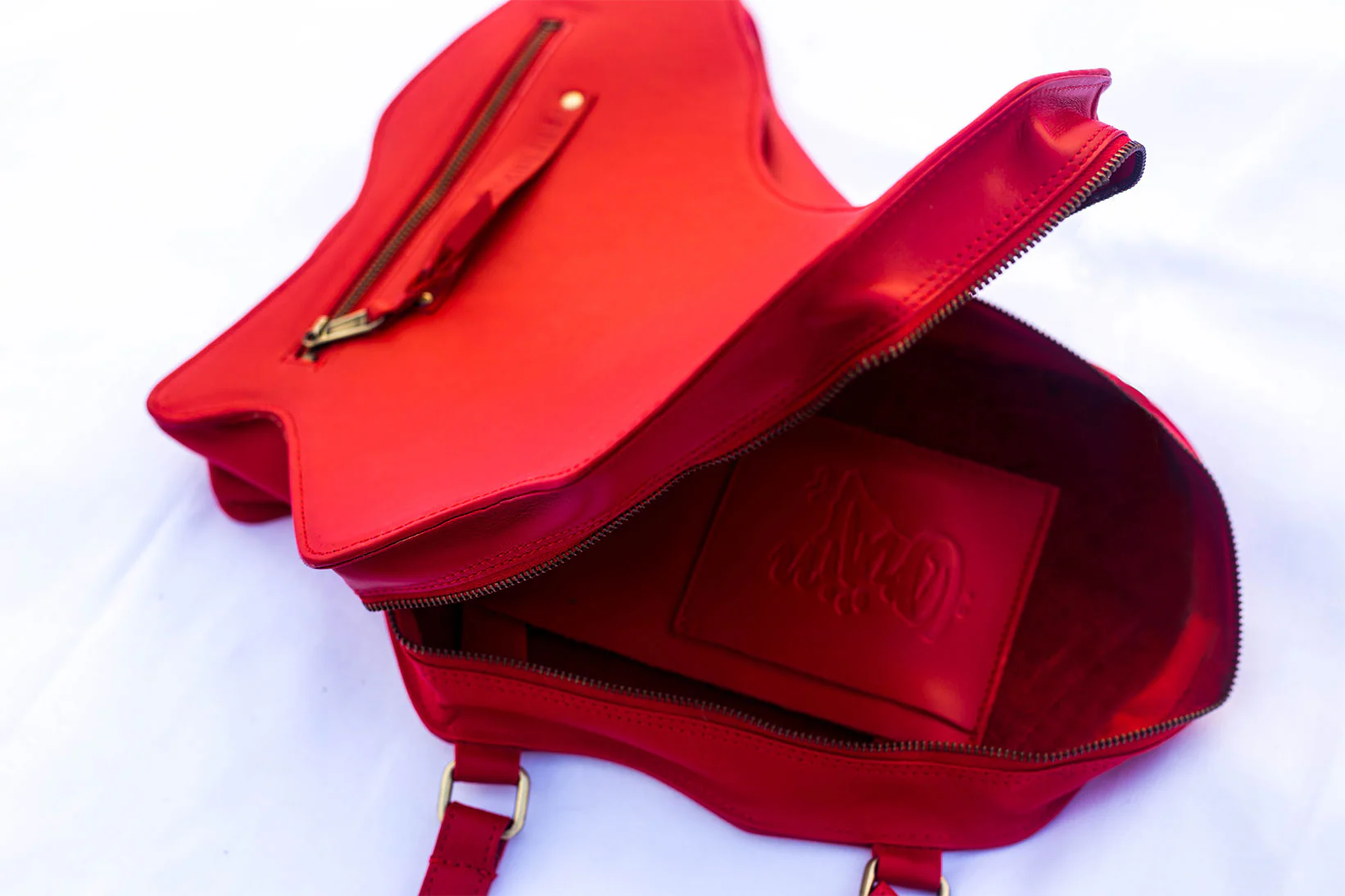 Africa Bag / Backpack- Red Leather(Medium) - Image 6