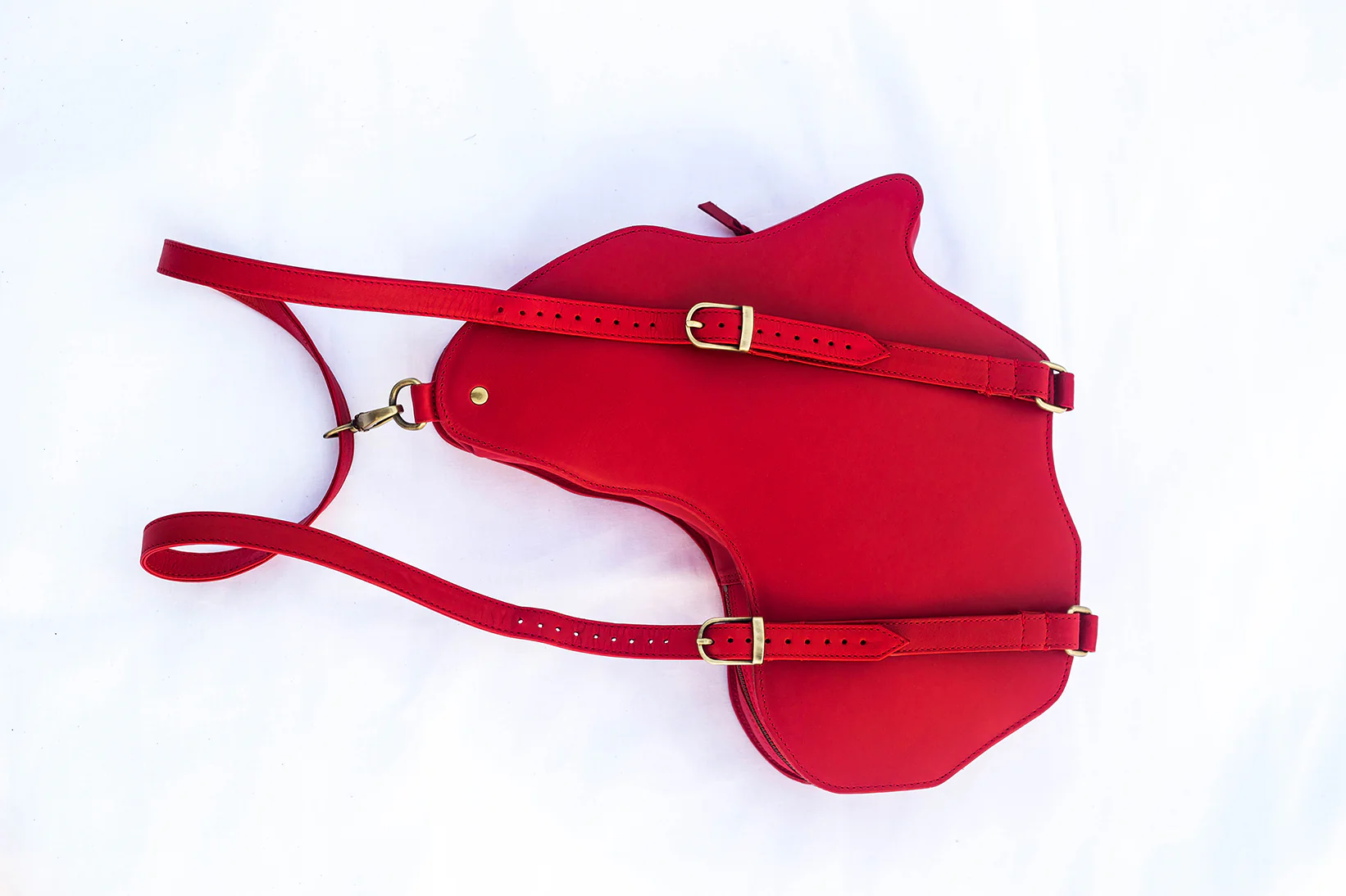 Africa Bag / Backpack- Red Leather(Medium) - Image 7